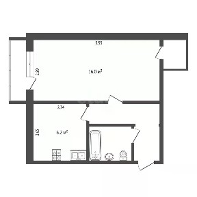 Продается 1-комн. квартира, 32,6 м²