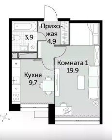 Продается 1-комн. квартира, 38,4 м²