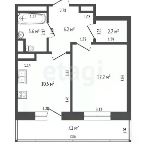 Продается 1-комн. квартира, 34,7 м²