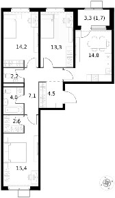 Продается 3-комн. квартира, 79,8 м²