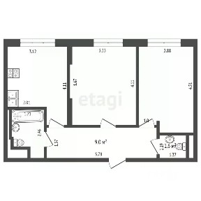Продается 2-комн. квартира, 51,7 м²