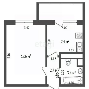 Продается студия, 31,1 м²