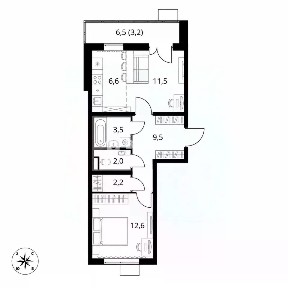 Продается 2-комн. квартира, 50,7 м²