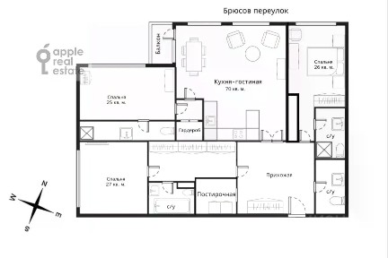 Сдается 4-комн. квартира, 180 м²