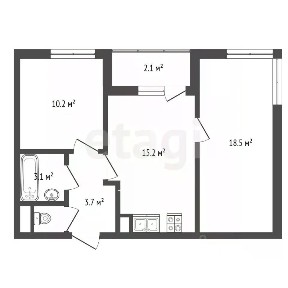 Продается 3-комн. квартира, 54 м²