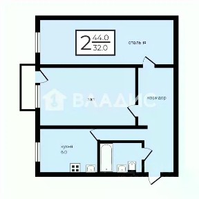 Продается 2-комн. квартира, 44 м²