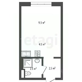 Сдается студия, 23,7 м²