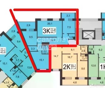 Сдается 3-комн. квартира, 72,6 м²