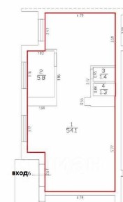 Продается торговая площадь, 62,6 м²