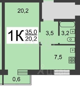 Сдается 1-комн. квартира, 32 м²