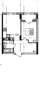 Сдается 1-комн. квартира, 36,6 м²