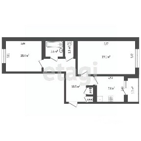 Продается 2-комн. квартира, 56 м²