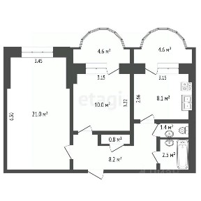 Продается 2-комн. квартира, 52,1 м²