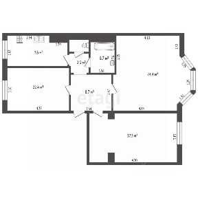 Продается 3-комн. квартира, 76,6 м²