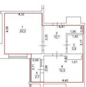 Продается 1-комн. квартира, 49,4 м²