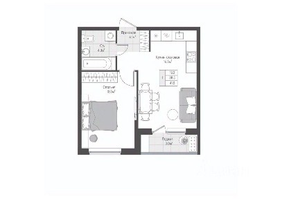 Продается 1-комн. квартира, 41,5 м²