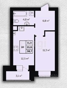 Продается 1-комн. квартира, 38 м²