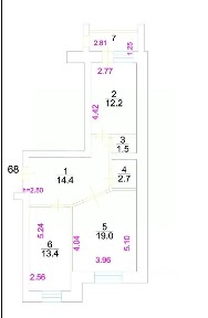 Продается 2-комн. квартира, 63,2 м²