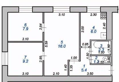 Продается 3-комн. квартира, 49 м²