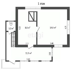 Продается 2-этажный дом, 56,1 м²