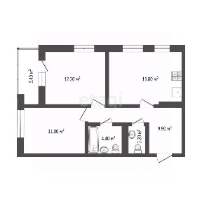 Продается 2-комн. квартира, 59,8 м²