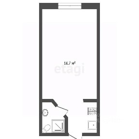 Продается студия, 16,7 м²