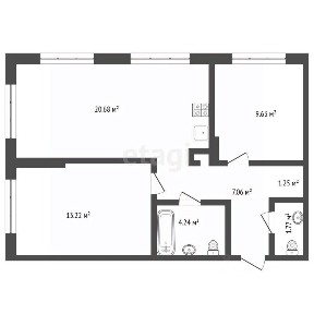 Продается 2-комн. квартира, 57,8 м²