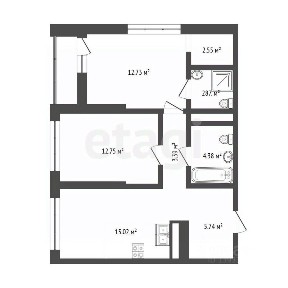 Продается 2-комн. квартира, 57 м²