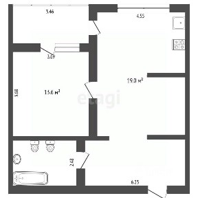 Продается 1-комн. квартира, 63 м²