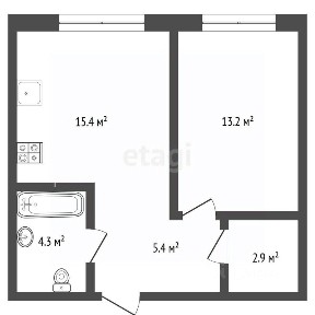 Продается 1-комн. квартира, 41,3 м²