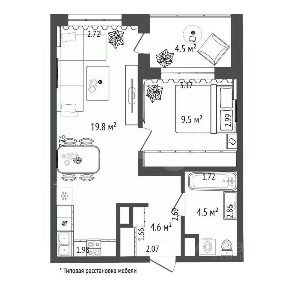 Продается 1-комн. квартира, 38,4 м²