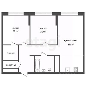Продается 2-комн. квартира, 58,5 м²
