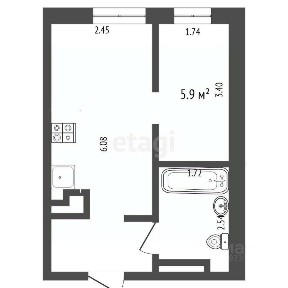 Продается 1-комн. квартира, 24,1 м²