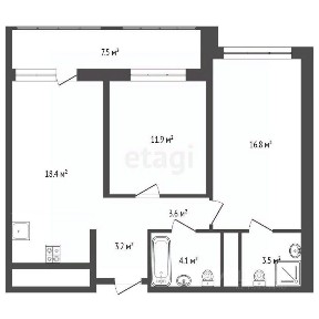 Продается 2-комн. квартира, 68,2 м²
