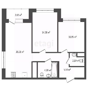 Продается 2-комн. квартира, 63,5 м²