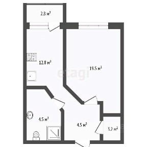 Продается 1-комн. квартира, 44 м²