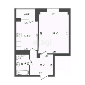 Продается 1-комн. квартира, 49,9 м²