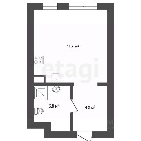 Продается студия, 23,4 м²