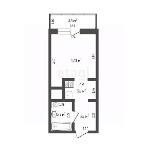 Продается студия, 23 м²