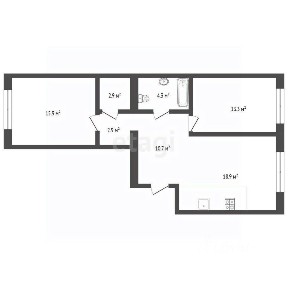 Продается 2-комн. квартира, 69,8 м²