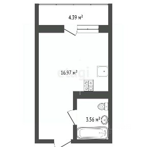 Продается студия, 19,9 м²