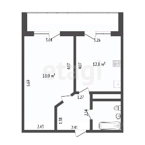 Продается 1-комн. квартира, 44,2 м²