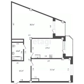 Продается 2-комн. квартира, 87,8 м²