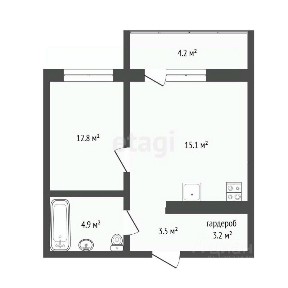 Продается 1-комн. квартира, 38,4 м²