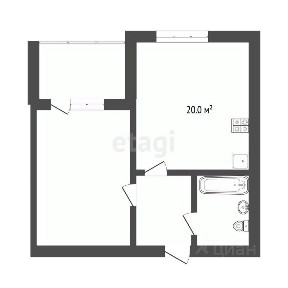 Продается 1-комн. квартира, 43,06 м²