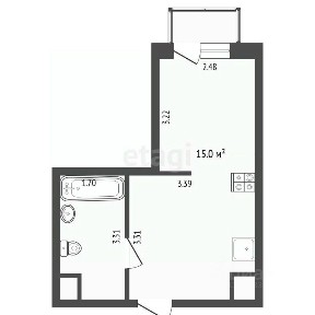 Продается студия, 23,9 м²