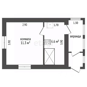 Продается 2-этажный дом, 38 м²