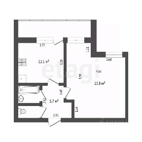 Продается 1-комн. квартира, 46 м²