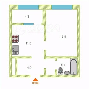 Продается 1-комн. квартира, 36,5 м²