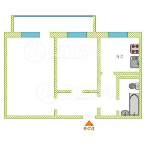 Продается 2-комн. квартира, 52,4 м²